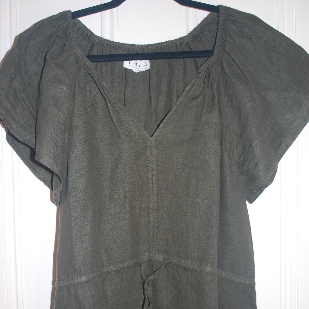 PEPPER 06 LINEN Drawstring Dress by Velvet by Graham & Spencer
